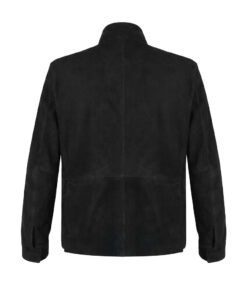 Jachetă Safari Negru SILVAN de Bărbaţi din piele întoarsă - imagine 3